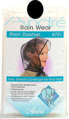 RAIN BONNET ANDRE #701 RAIN DASHER RAIN BONNET W/VISOR_ BLACK