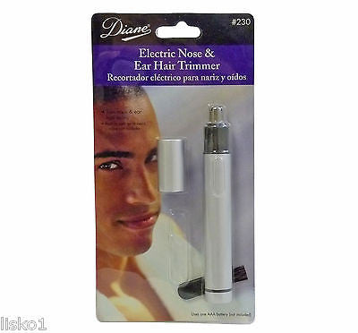 NOSE & EAR HAIR TRIMMER DIANE #230 ELECTRIC BATTERY POWERED NOSE & EAR HAIR TRIMMER (SILVER)