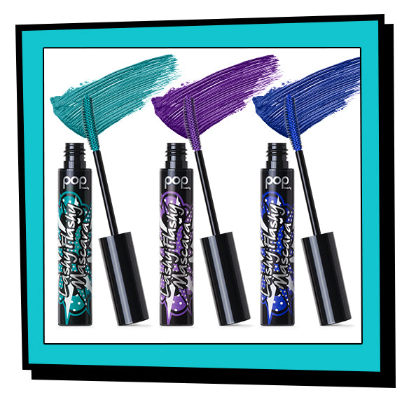 Lashy Flashy Mascara in Tantalizing Teal, Purple Passion, and Blue Bloom