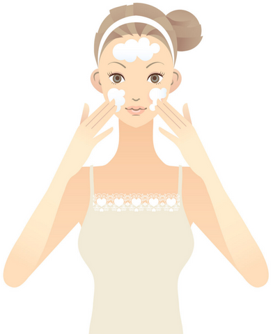 Graphic of a female applying skin care product to face