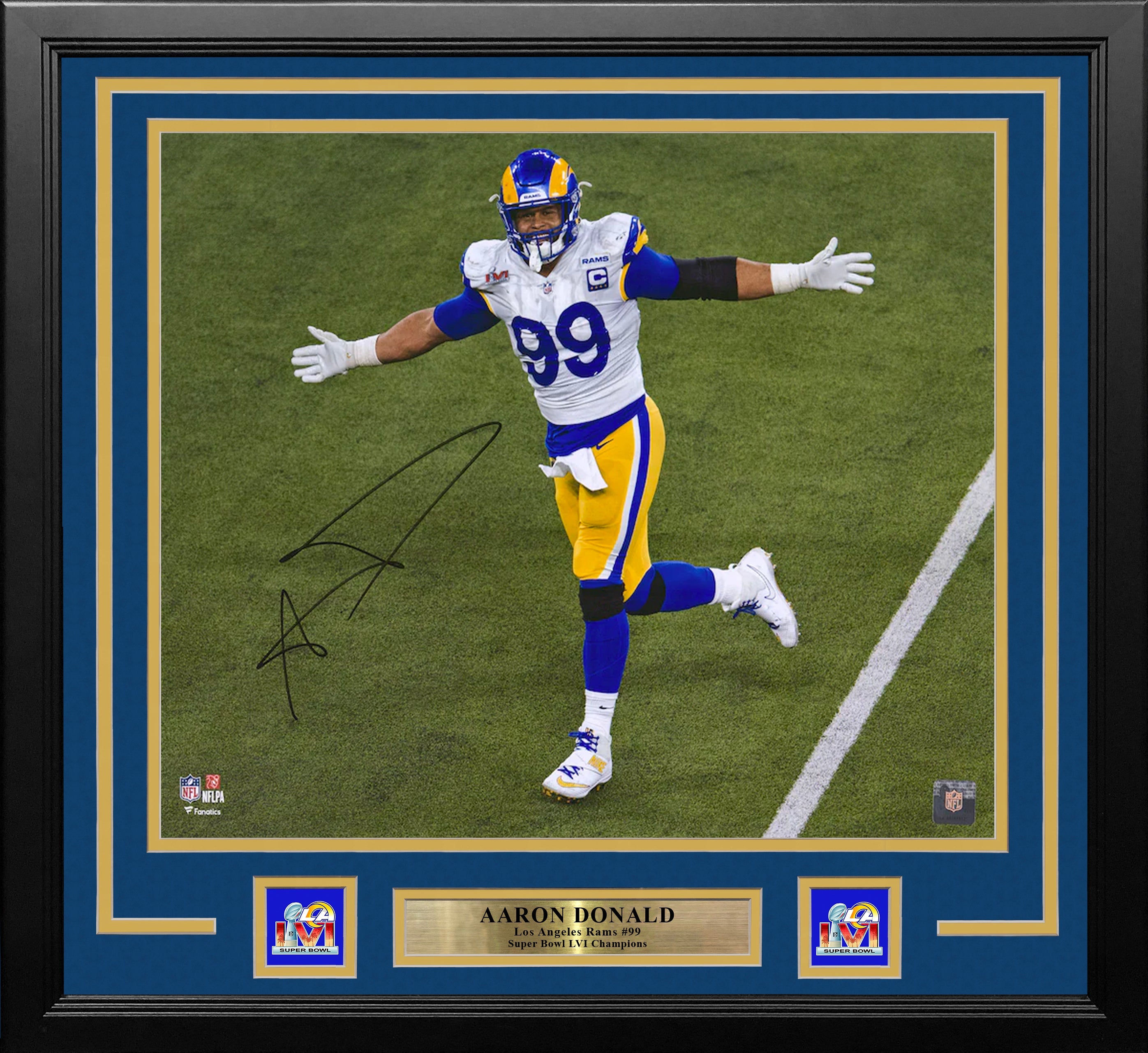 Shop Aaron Donald Los Angeles Rams Super Bowl LVI Champions Deluxe Framed  Signed Action Photograph with SB LVI Champs Inscription