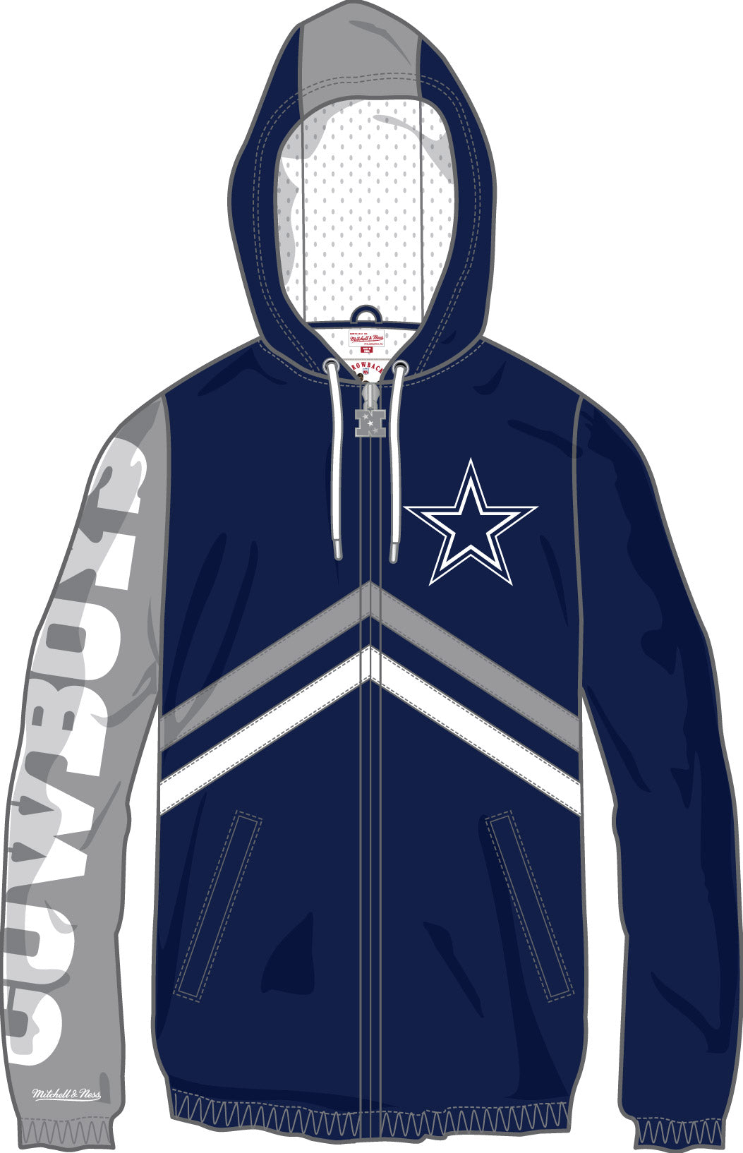 Men's Dallas Cowboys Starter White/Navy Thursday Night Lights Half-Snap Hoodie  Jacket