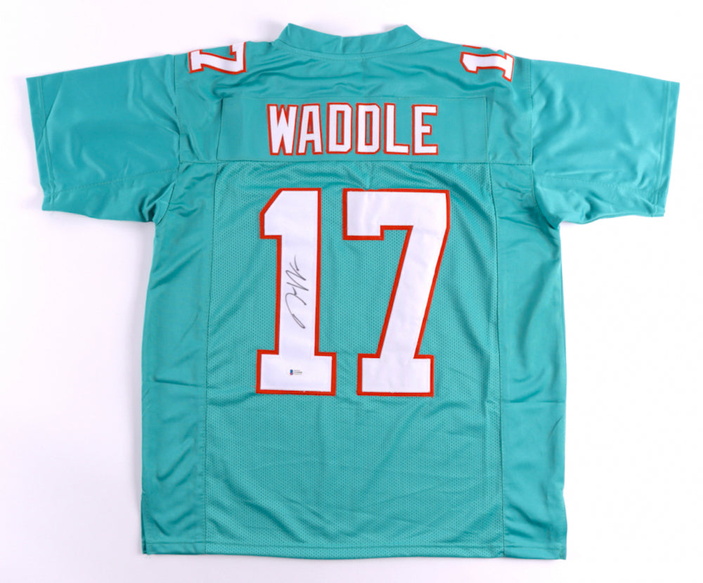 Nike / Miami Dolphins Jaylen Waddle #17 Aqua T-Shirt