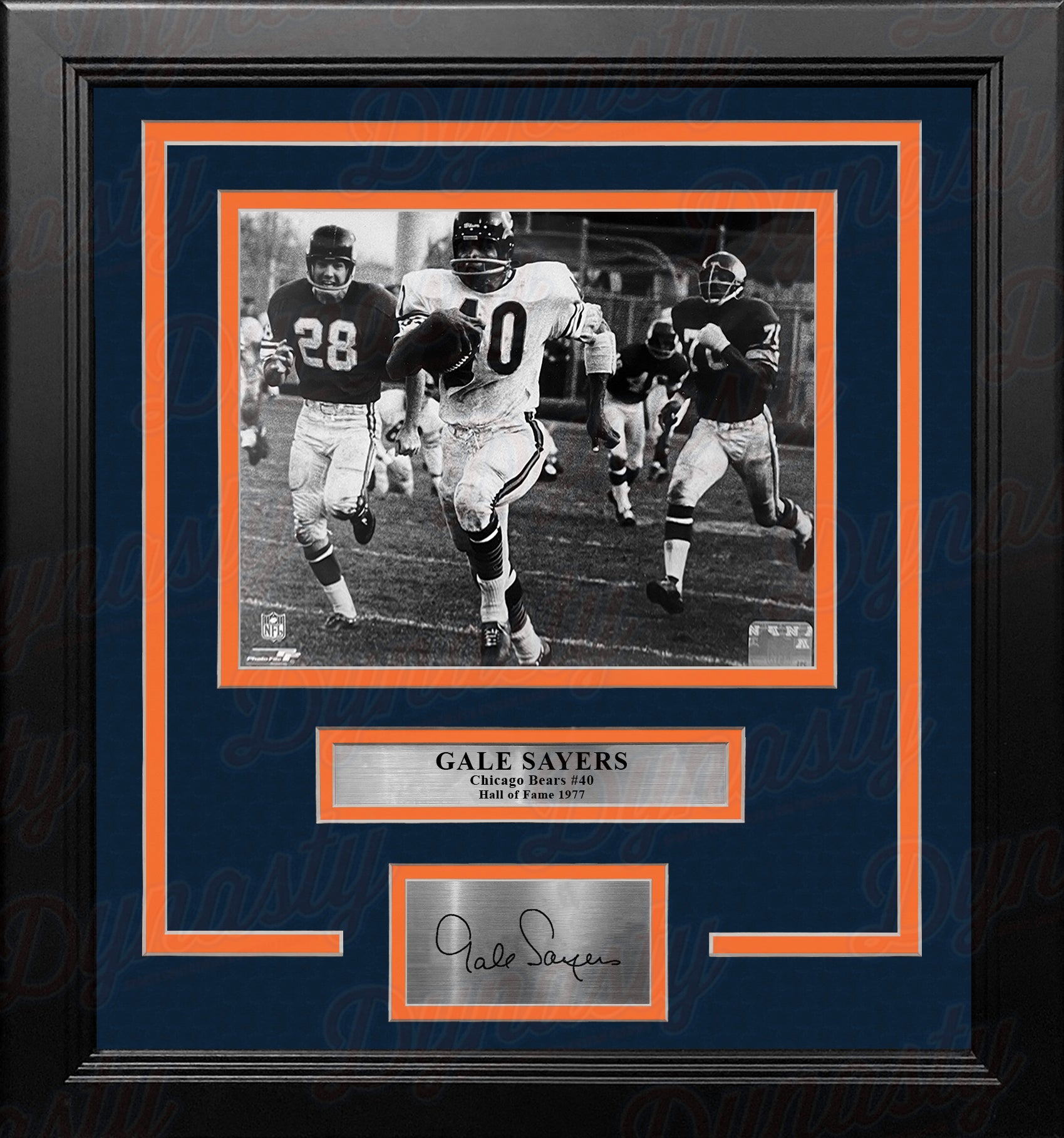 Framed Gale Sayers Hall of Fame Chicago Bears Football 12"