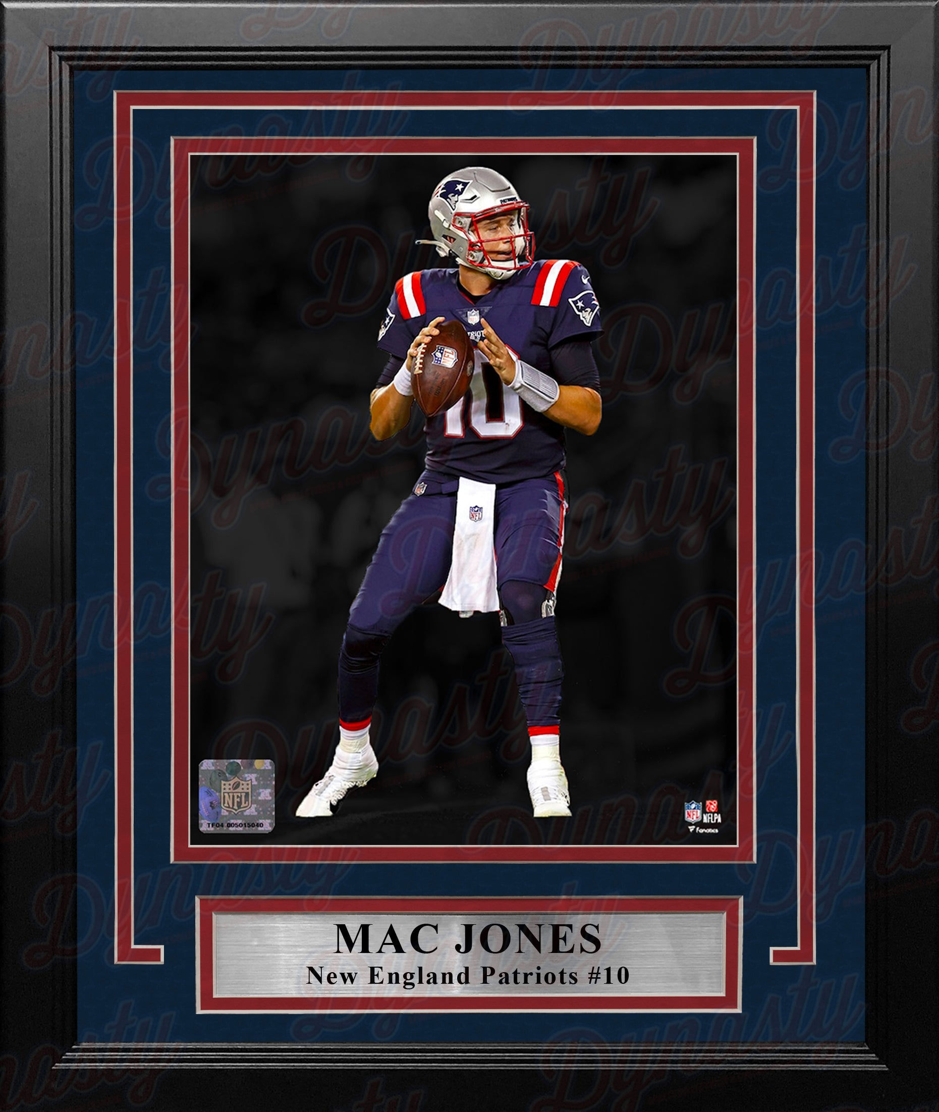 Mac Jones New England Patriots Highland Mint 13'' x 13'' Impact Jersey  Framed Photo