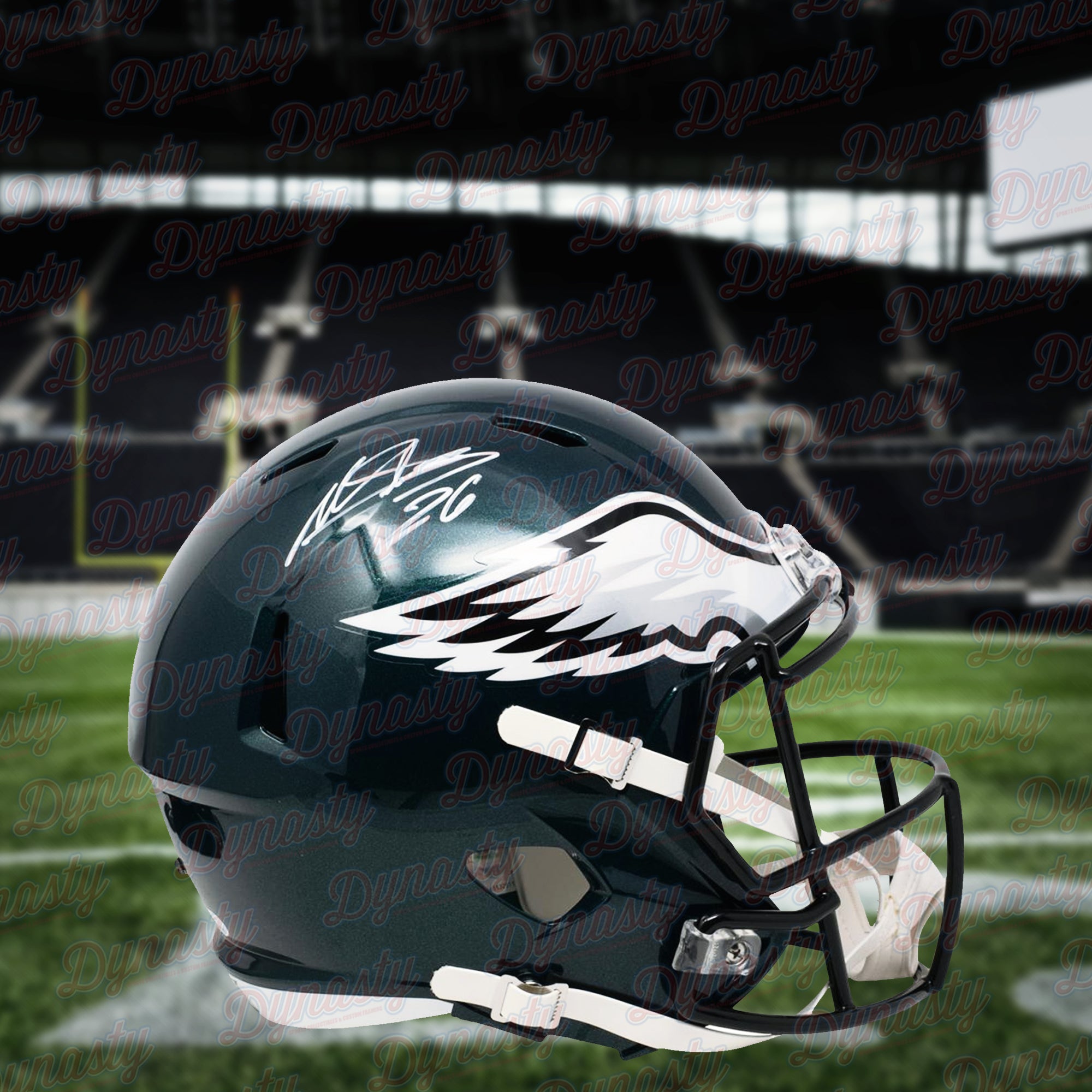 signed eagles helmet