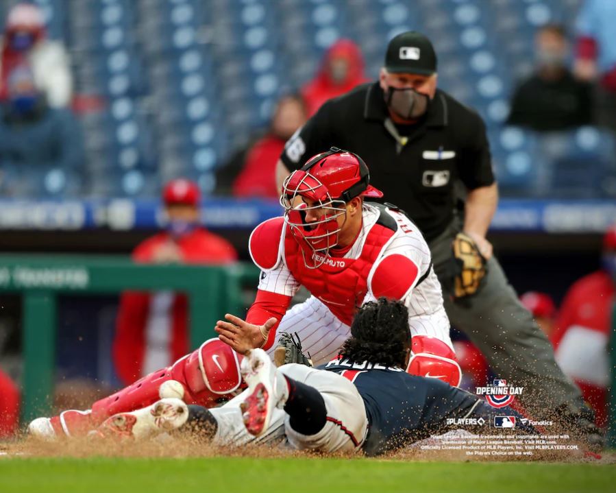 Philadelphia Phillies' J.T. Realmuto plays during a baseball game