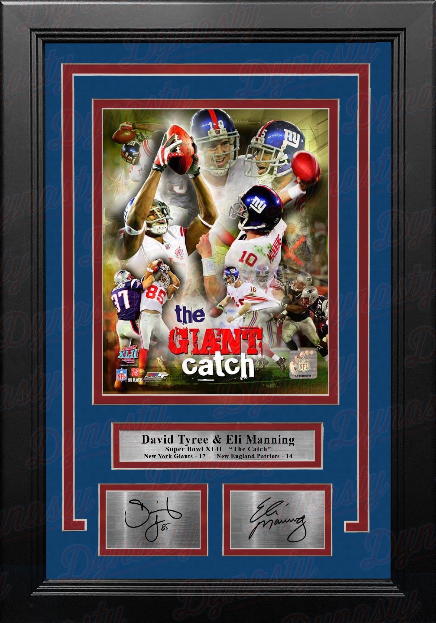 David Tyree Super Bowl Helmet Catch NY Giants Framed Photo w/ Engraved  Autograph