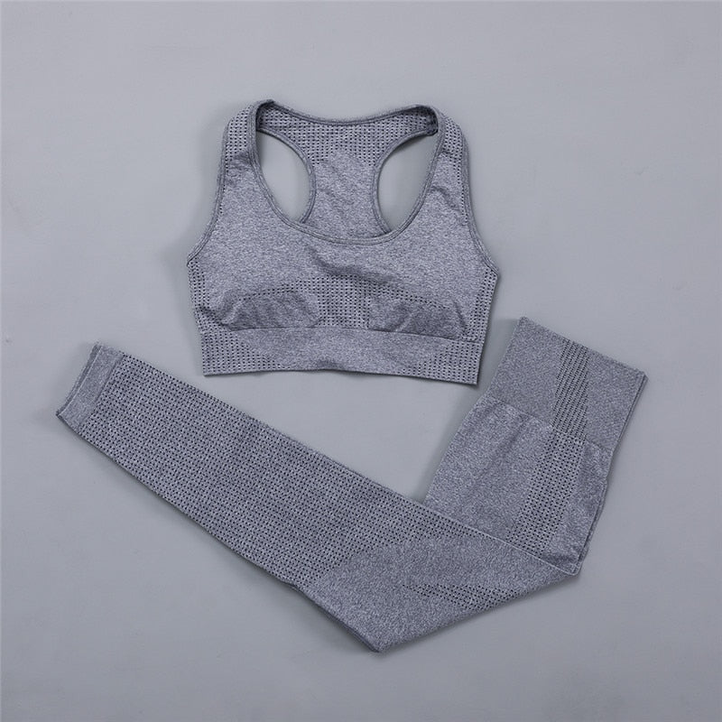 Aaayyyaaaa 2/3/5PCS Seamless Yoga Set Gym Clothing Workout Clothes For Women Gym Set High Waist Sport Outfit Yoga Fitness Suit