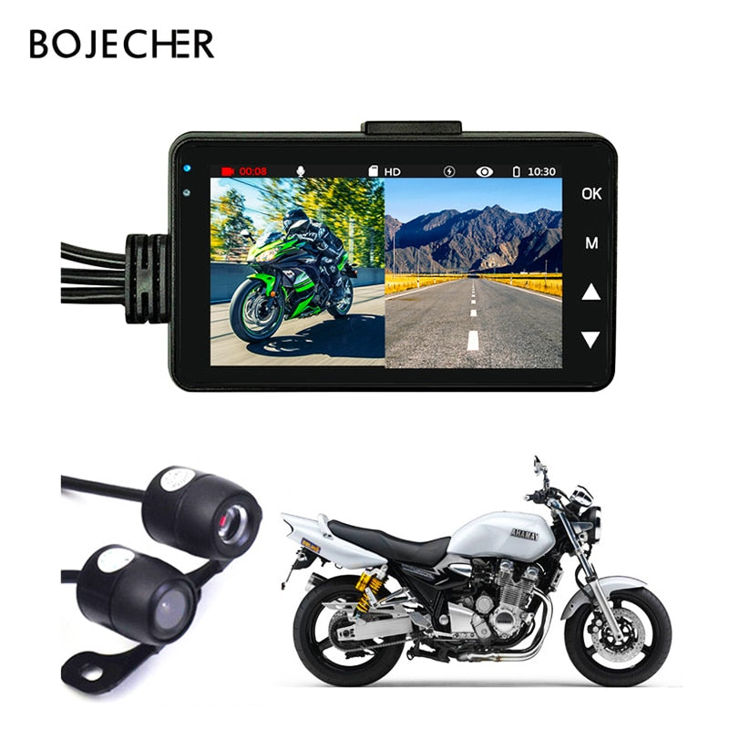 Motorcycle DVR Front+Rear View Dual Camera Waterproof Dash Cam G-sensor Recorder