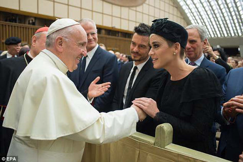 Katy Perry meets Pope Francis