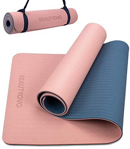 61CM Thick Yoga Mat Gym Workout Fitness Pilates Exercise Mat Non Slip Blue 