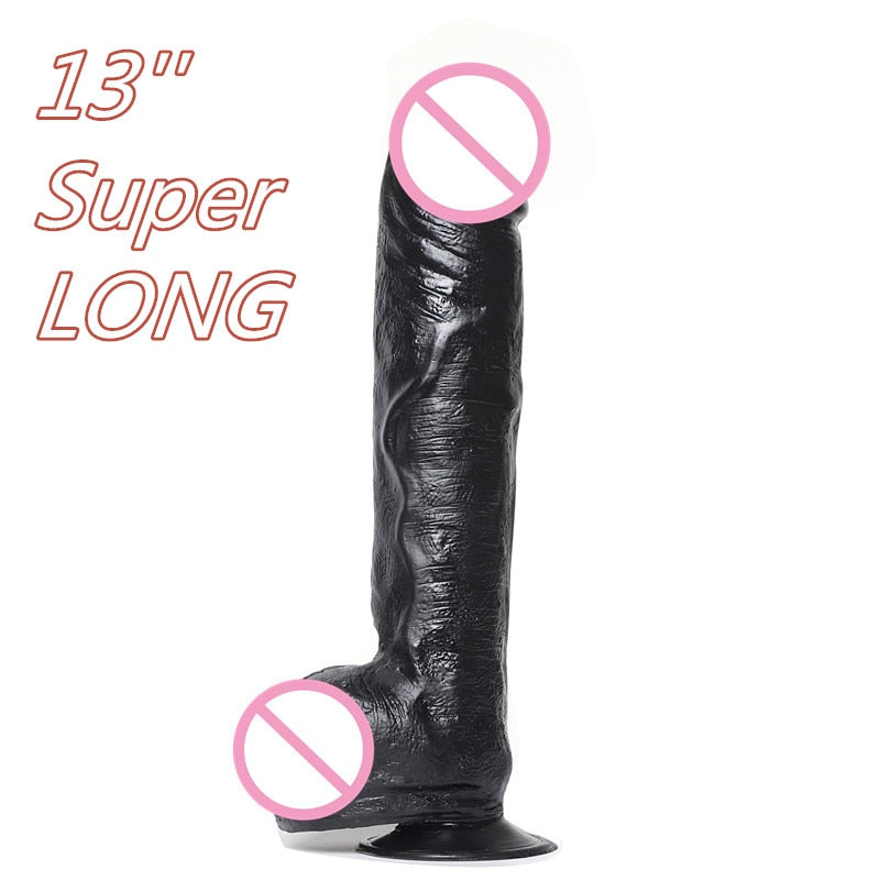 33*6.5cm Giant Huge Dildo Super Big Dick With Suction Cup Anal Butt Pl picture
