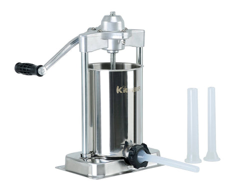 KITCHENER- Heavy Duty Sausage Stuffer/Filler/Maker with 3 Stuffing Tubes (10 Lbs Capacity) - Great Circle UK