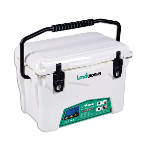 Landworks Rotomolded Enhanced Ice Cooler 20QT/45QT 5-10 Day Ice Retention Commercial Grade Food Safe Dry Ice Compatible UV Protection