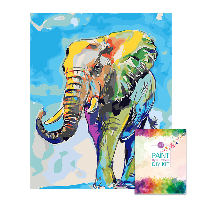 paint by number kit elephant