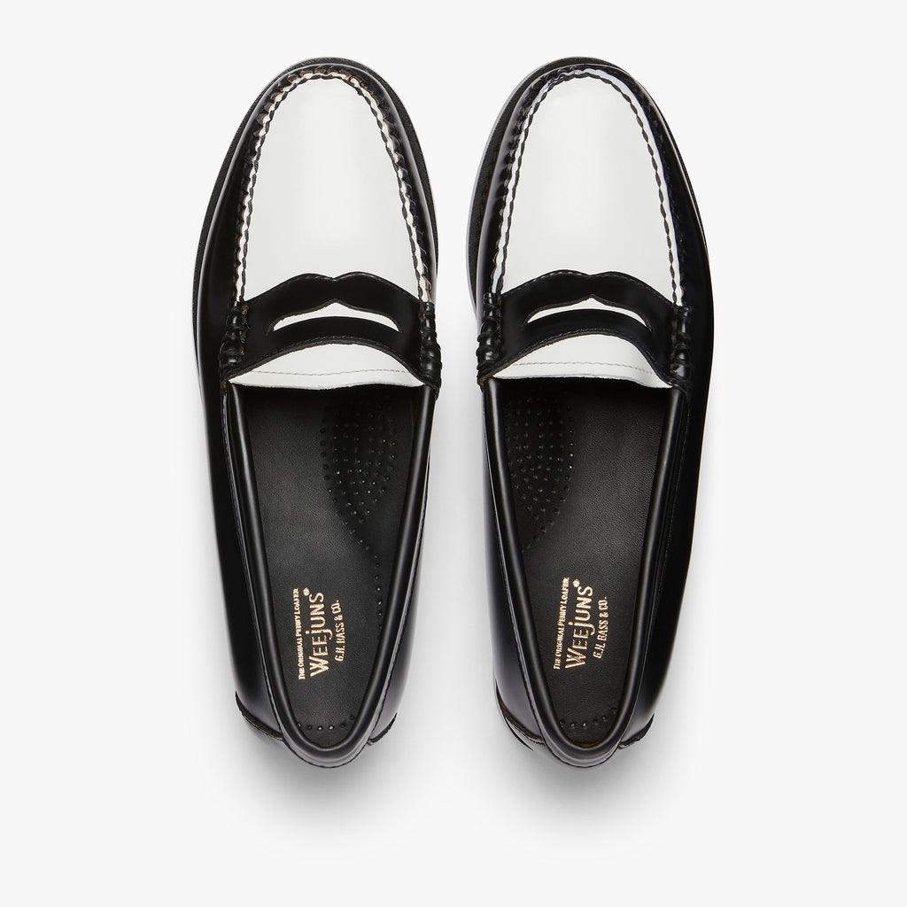 Black And White Penny Womens | White Loafers G.H.BASS