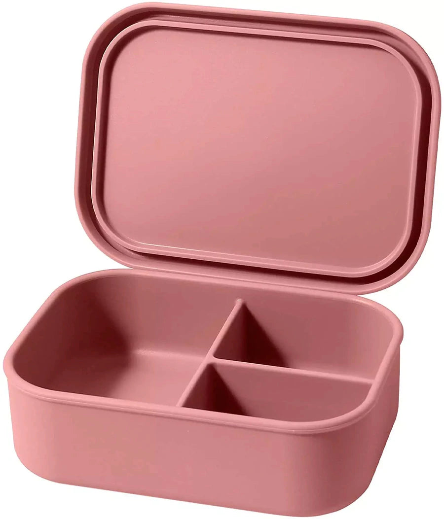 Ewell Rose kleur gebruiker 3 COMPARTMENT SILICONE BENTO LUNCH BOX - DUSTY PINK – ME AND YOU BAMBINO