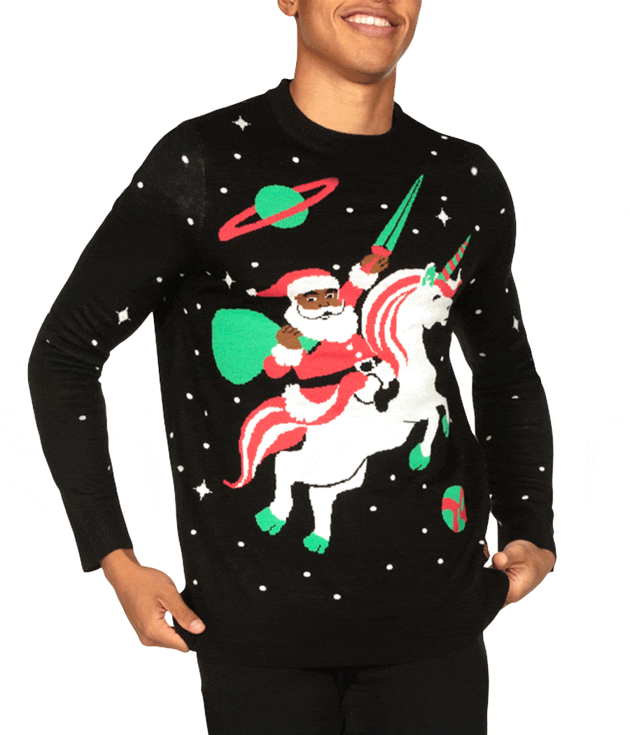Men's Santa Unicorn Sweater Tipsy