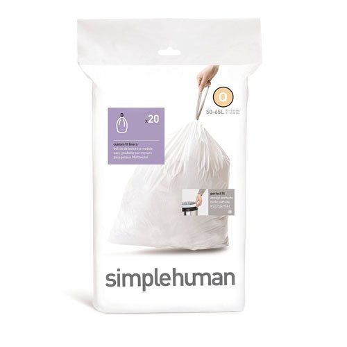 20 Replacements Simple Human Q 50-65L 13-17 Gallon Durable Garbage Bags