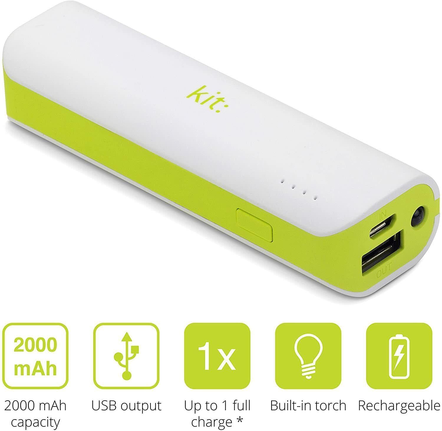 Kit Universal Power Bank with LED Flashlight - 2000 mAh