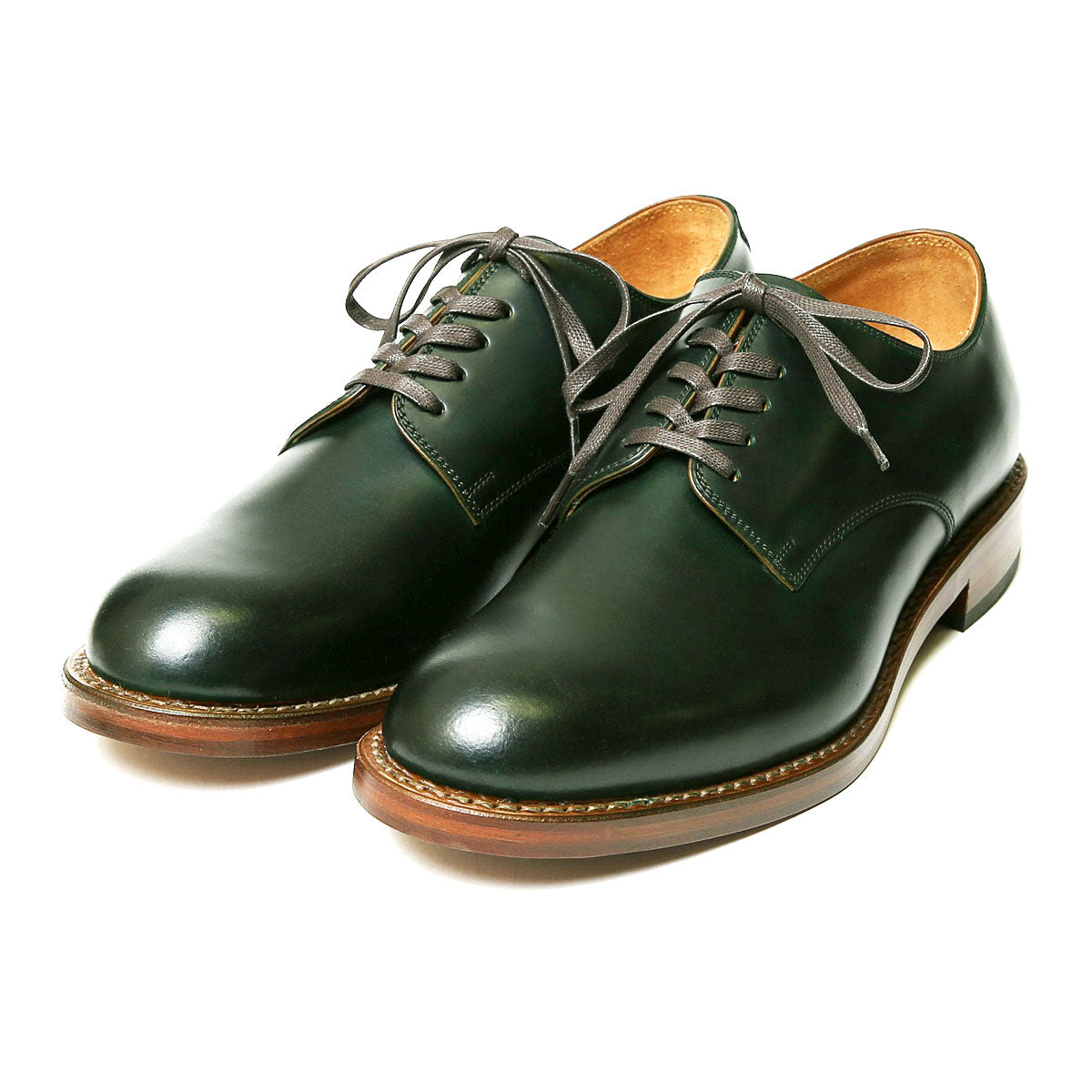 #2100 CORDOVAN PLAIN TOE SHOES GREEN コードバンプレーントゥシューズ グリーン