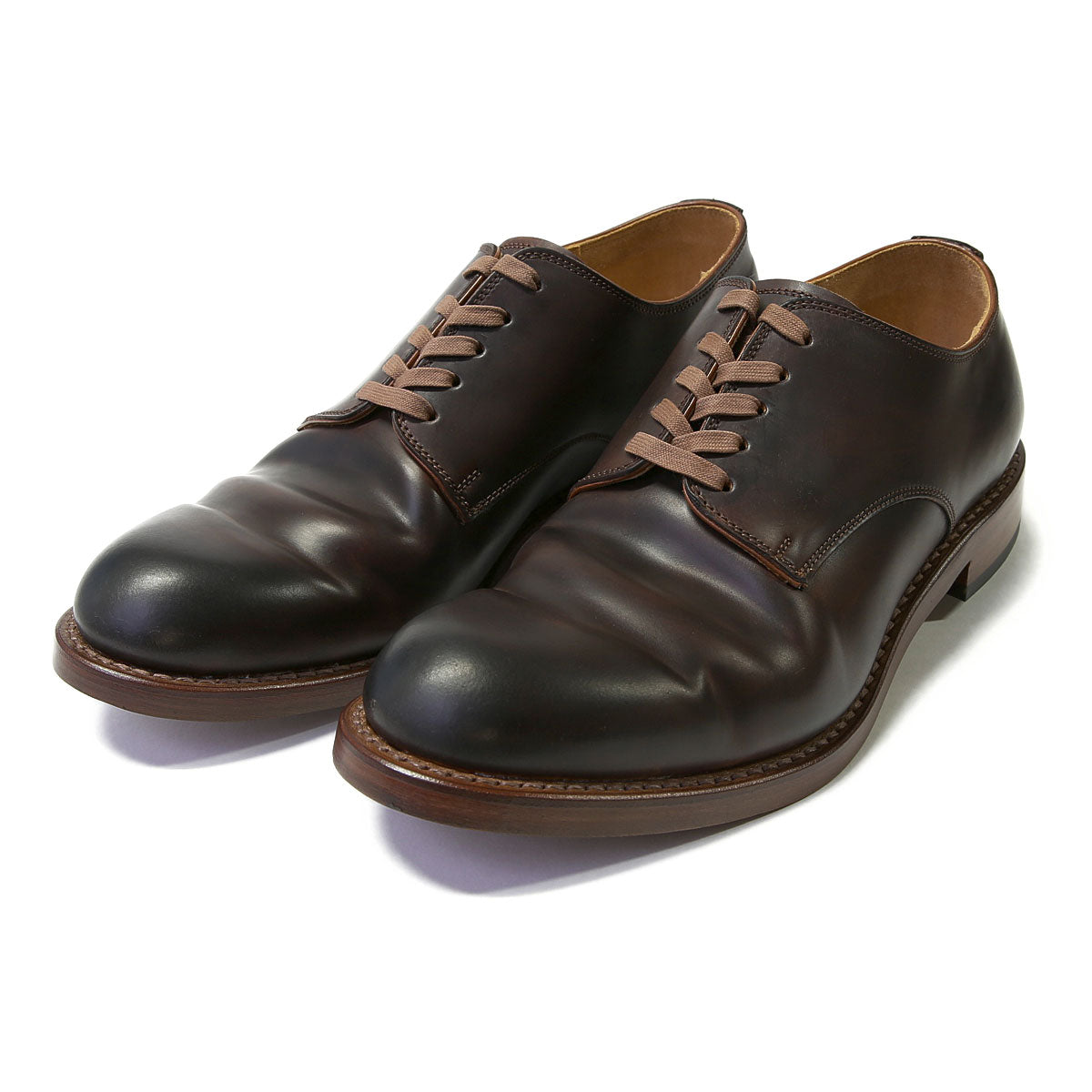 2100 CORDOVAN PLAIN TOE SHOES BROWN コードバンプレーントゥシューズ