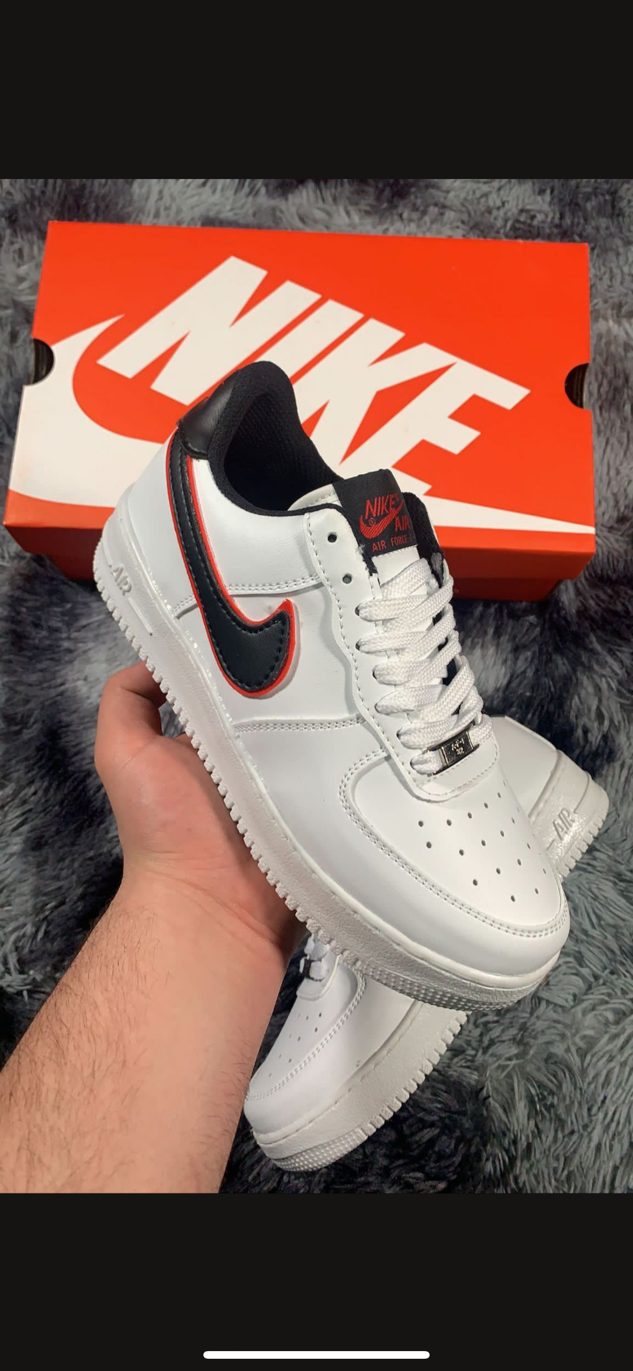 Nike Air Force Blanco negro rojo – Tienda