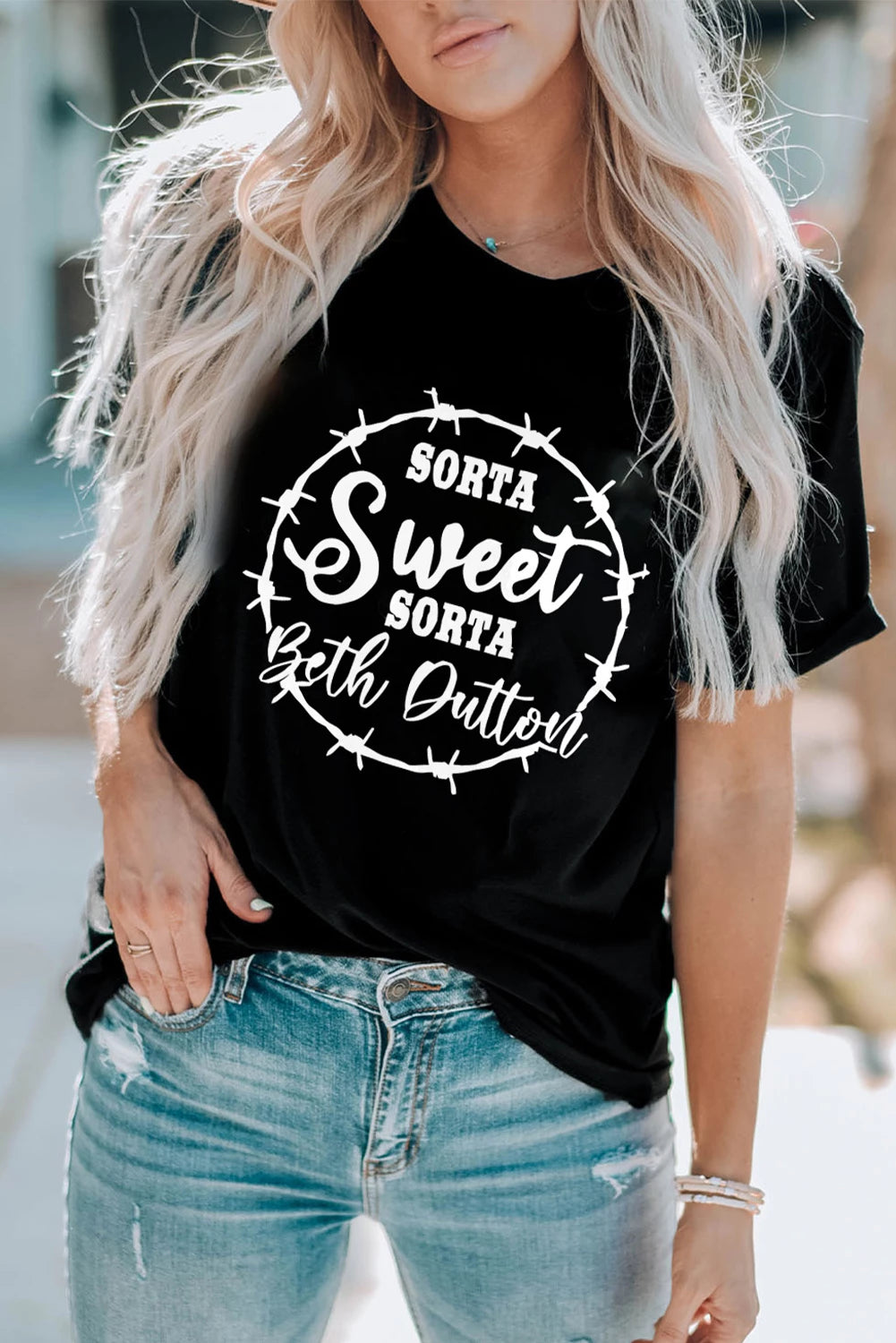 Sorta Sweet Sorta Beth Dutton Letter Graphic T Shirt