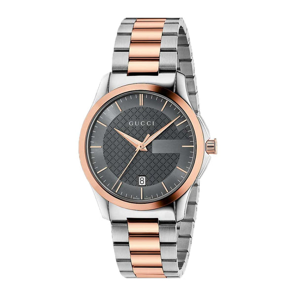 Gucci Unisex Swiss Made Quartz Stainless Steel Grey Dial 38mm Watch YA126446