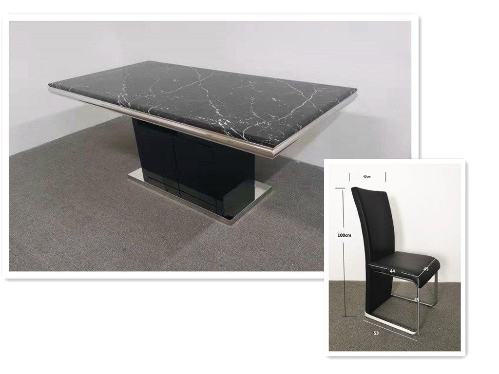 black high gloss dining table