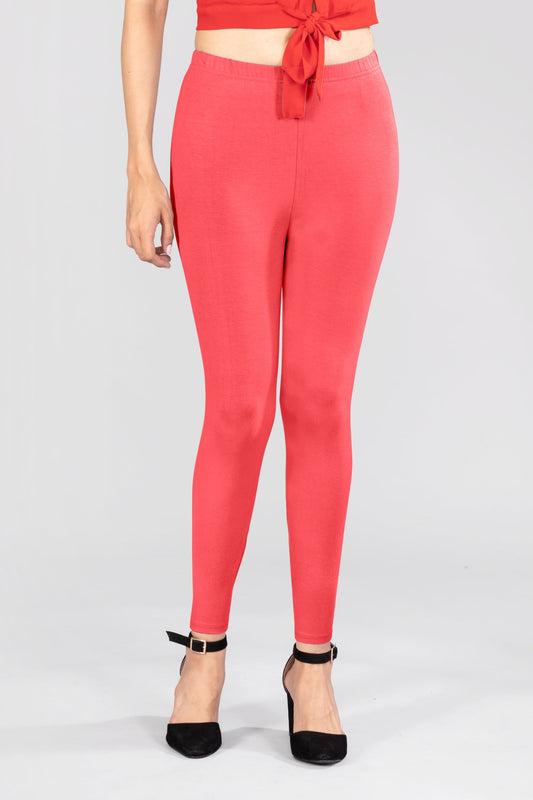 Grand Indian Red Viscose Ankle Leggings