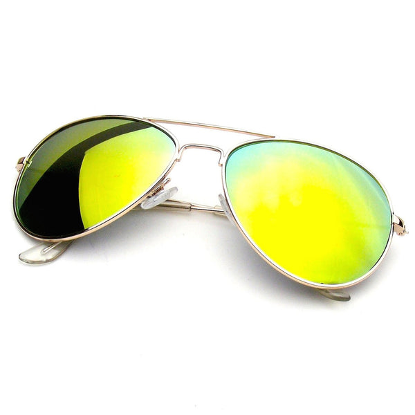 Classic Reflective Mirrored Mirror Aviator Sunglasses Emblem Eyewear 