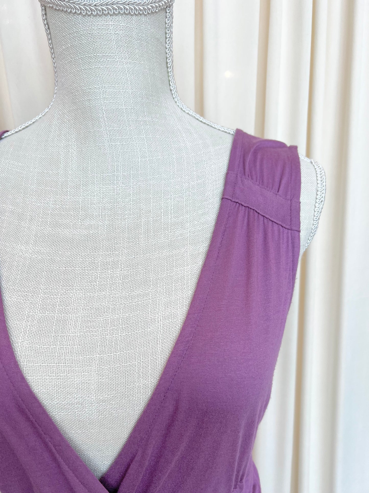Purple Tie Waist Midi Dress - Small