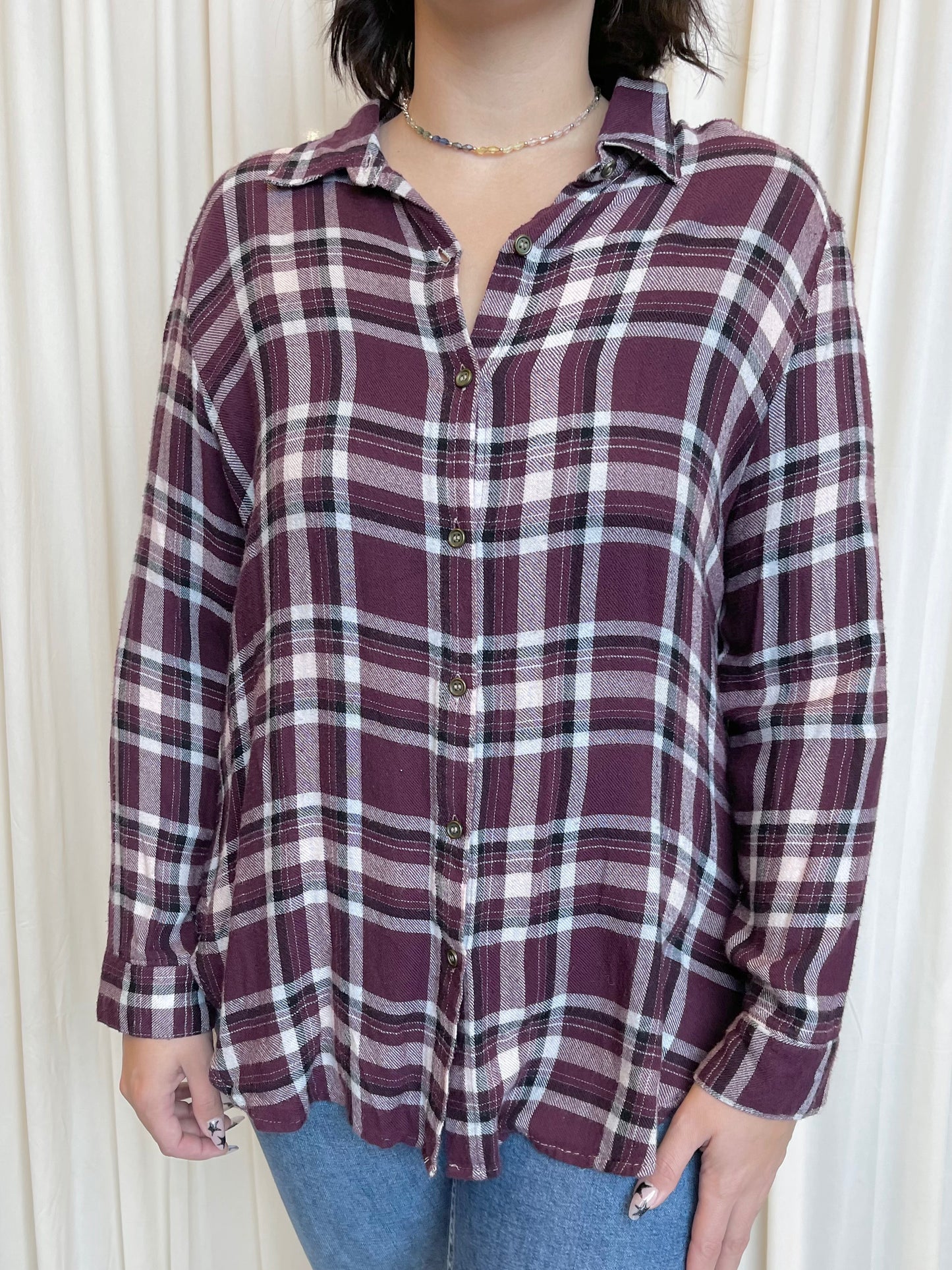 Purple Flannel Blouse - X-Large