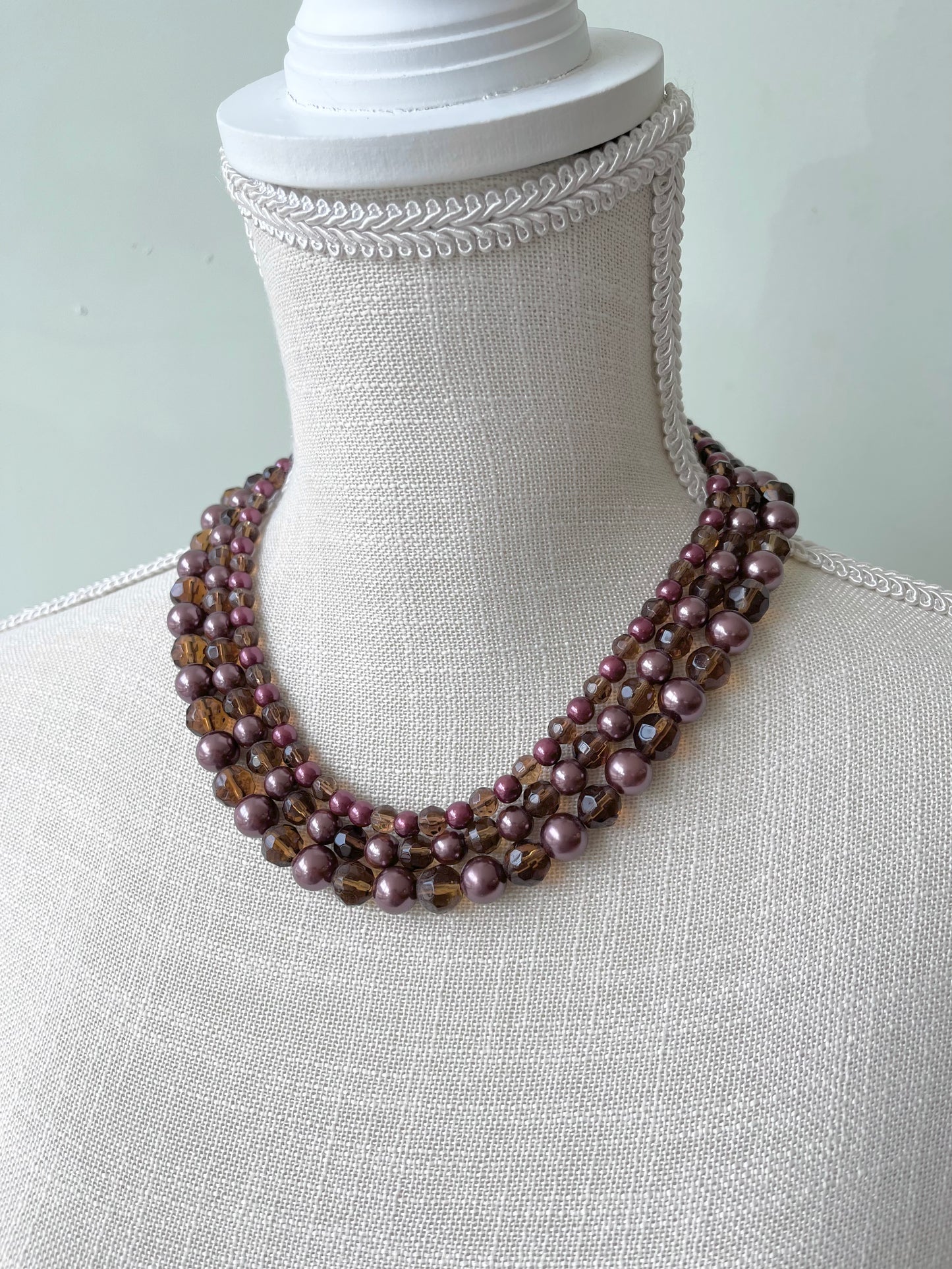 Amber Bead Layered Necklace
