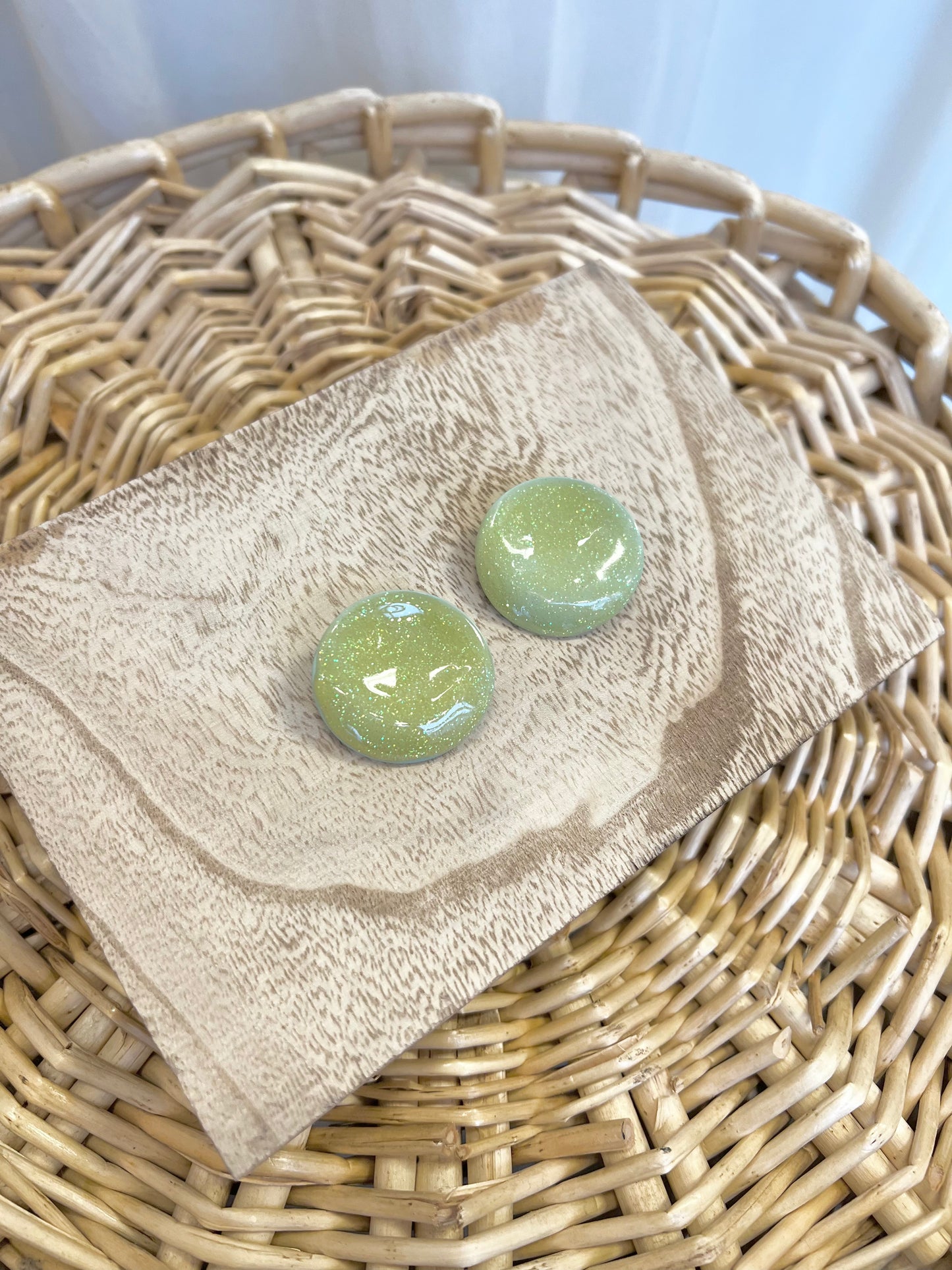 Yellow Sparkle Circle Earrings