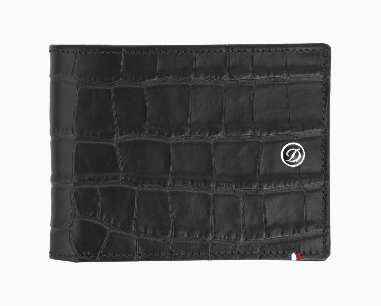 Croco Dandy black wallet - 6 credit card slots – Luxury Leather Goods | S.T.