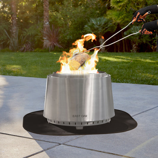 Smokeless Fire Pit Tongs & Hook