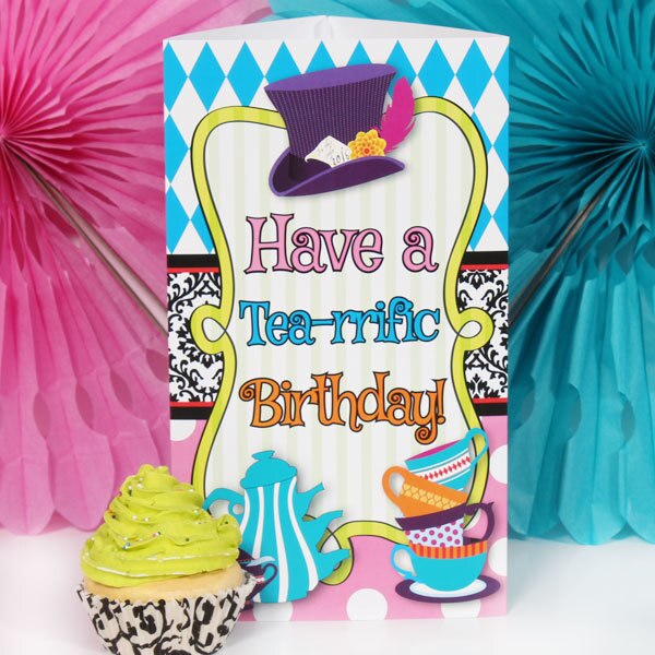 Mad Hatter Tea Tall Centerpiece, 10 inch, set of 4