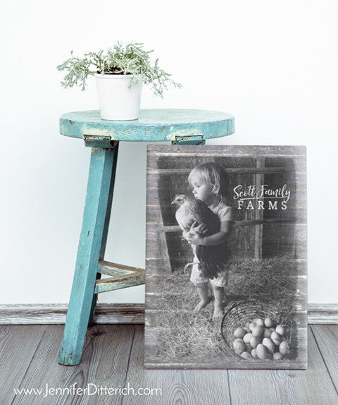 Farmers Daughter with Chicken Canvas Print by Jennifer Ditterich Designs