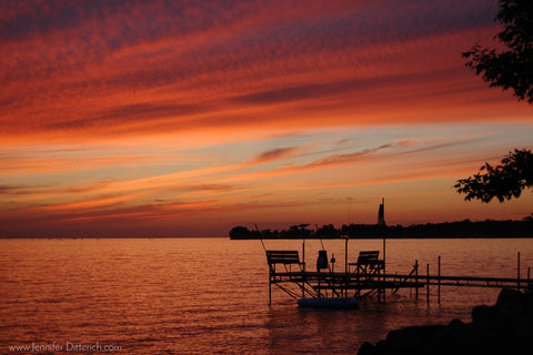 Lake Picture Dock at Sunset Jennifer Ditterich Designs