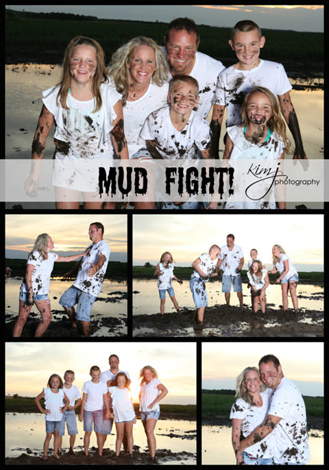 Family Photo Ideas Mud Fight