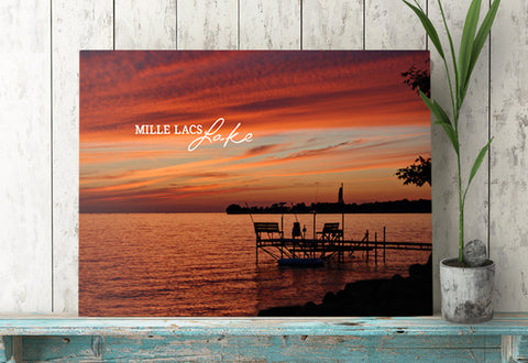 Mille Lacs Lake Personalized Canvas Print by Jennifer Ditterich Designs