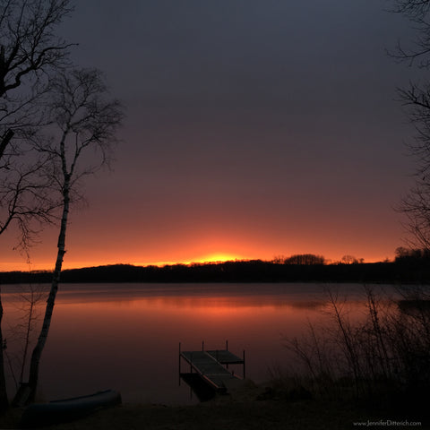 Sunset over the lake by Jennifer Ditterich