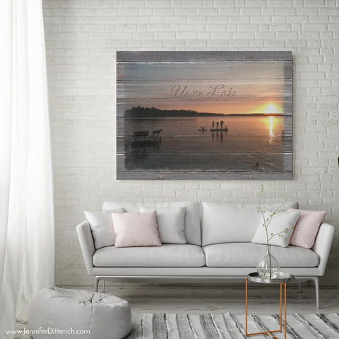 Union Lake Personalized Custom Canvas by Jennifer Ditterich Designs