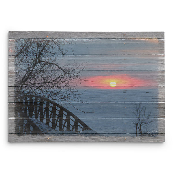 Winter Lake Canvas - Bridge with a View