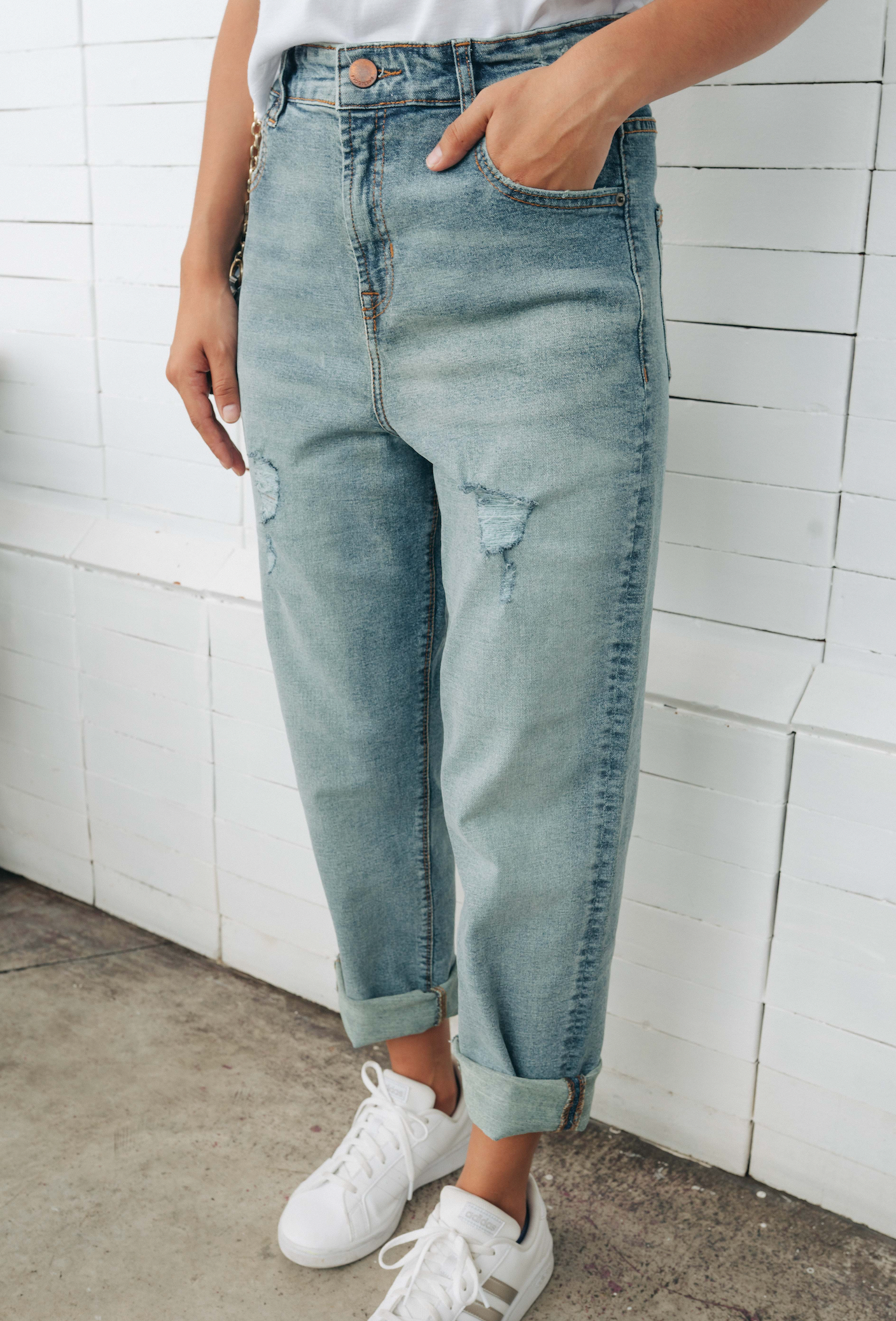 pistola Premedicación Tarjeta postal Jeans super denim estilo mom jeans - celeste – Progresiva Guatemala