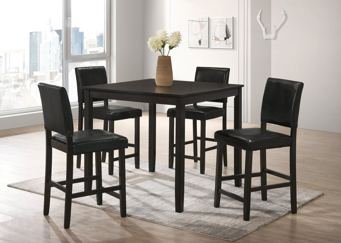 black pub table with 4 chairs