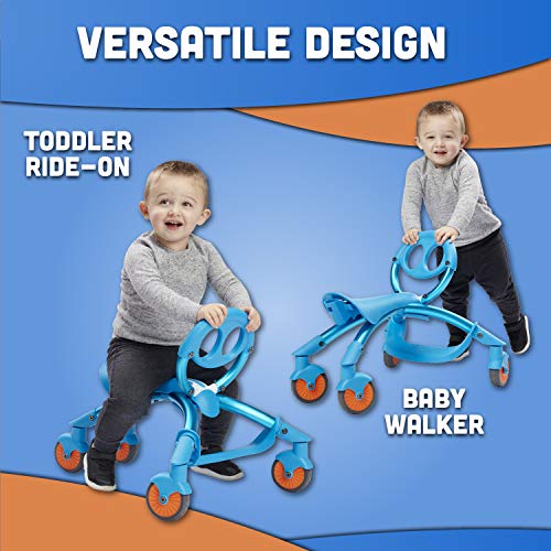 YBIKE Pewi Stroll – Indoor/Outdoor Walking Ride On Toy with Push 